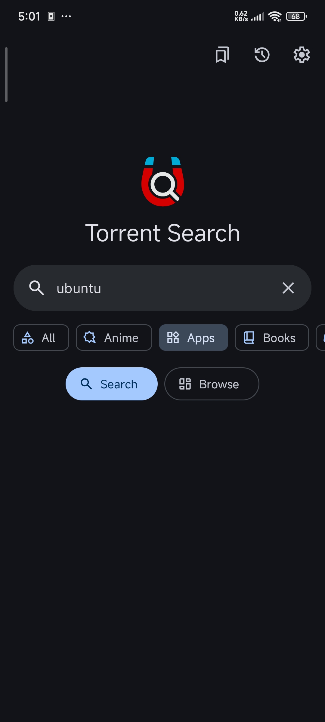 TorrentSearch 磁力搜索结果界面截图